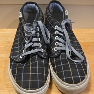 Vans Navy Plaid Mid Chukka Sneakers (Size 12)